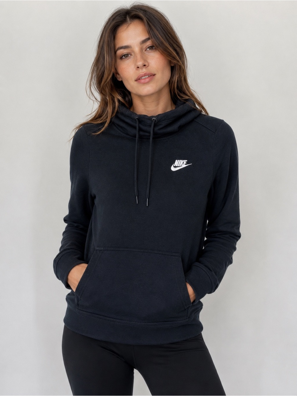 Nike Sportswear Funnel Neck Hoodie – Black – Women’s M